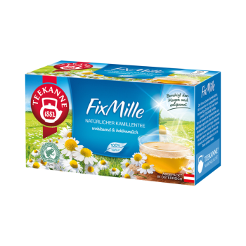 Teekanne FixMille, natürlicher Kamillentee, Teebeutel im Kuvert